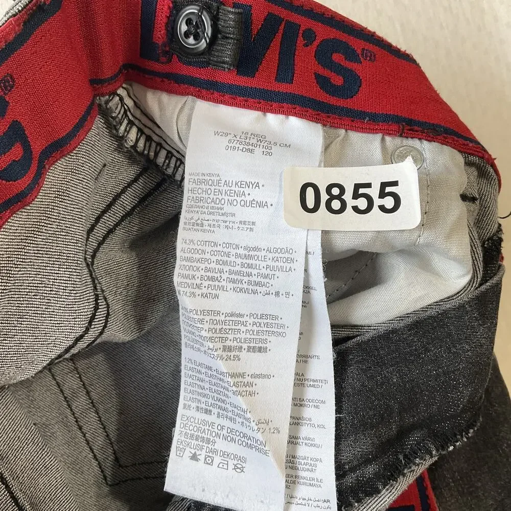Levi's Men Jeans W29 X L31 Black 511 Denim 31